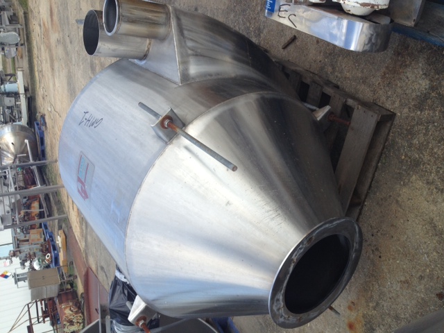 FEED HOPPER CYCLONES.  (2) Each. Reyco Pneumatic Systems. 4' dia. x 3' T/T with cone bottom to a 14